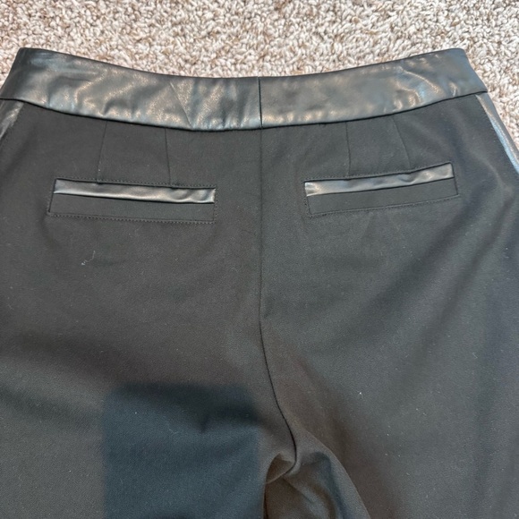 INC International Concepts Black Pants with Faux Leather Detail - Picture 2 of 4